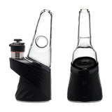 Four colorful conical dry top glass attachments for Puffco Peak OG and Pro in blue, smoke, purple, and clear by CaliBear.