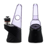 Four colorful conical dry top glass attachments for Puffco Peak OG and Pro in blue, smoke, purple, and clear by CaliBear.