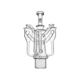 Dr. Dabber Switch 2 fitted with Calibear (Clear) Dual Chamber Recycler Glass Attachment featuring recycler airflow and dual chamber cooling design