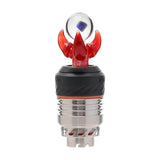 Calibear Dragon CLaw Opal Ball Joystick Carb Cap for Puffco Peak 3DXL Atomizer Handcrafted Borosilicate Glass Installed profile view showing exact device fitment