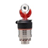 Calibear Dragon CLaw Opal Ball Joystick Carb Cap for Puffco Peak 3DXL Atomizer Handcrafted Borosilicate Glass Detail close-up of joint connection and mouthpiece
