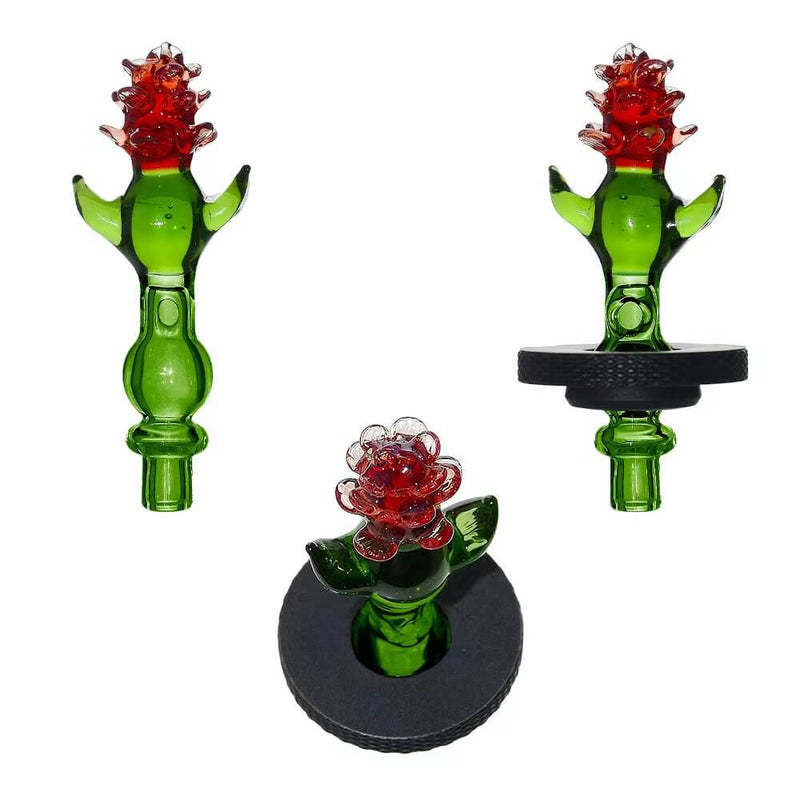 Calibear Flower-Shaped Carb Cap For Dr. Dabber Switch 2 Handcrafted Borosilicate Glass Main product view showing precision borosilicate glass craftsmanship for Dr. Dabber Switch 2