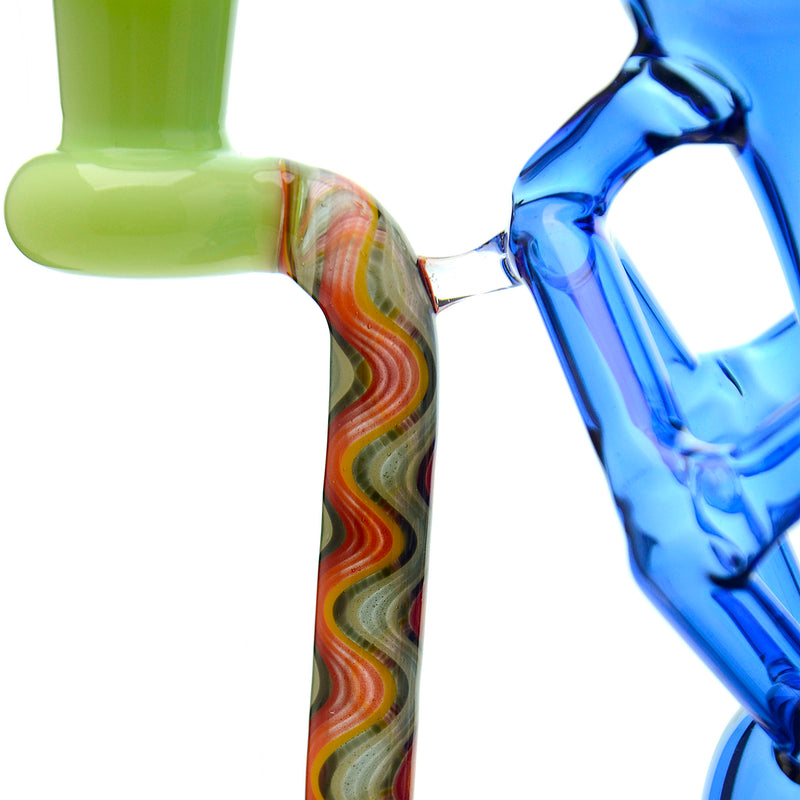 Wigwag Glass Dab Rig Glass Recycler with Encased Opal | US WAREHOUSE