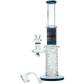 Wigwag Wall Perc Glass Bong Glass Water Pipe with Encased Opal | US WAREHOUSE