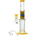 Wigwag Wall Perc Glass Bong Glass Water Pipe with Encased Opal | US WAREHOUSE