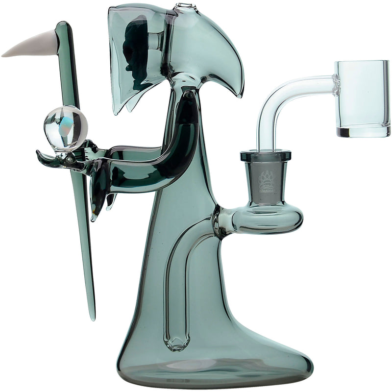 DeathGod Grim Reaper glass water pipe dab rig with opal marble | Calibear | US WAREHOUSE