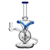 BORO Infinity Loop Torus Recycler Handcrafted Borosilicate Glass Angle view showing percolation and recycler water loop airflow design