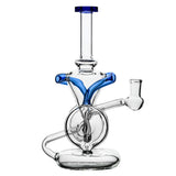 BORO Infinity Loop Torus Recycler Handcrafted Borosilicate Glass Detail close-up of joint connection and mouthpiece