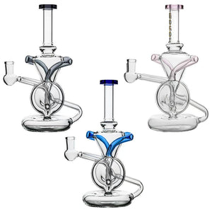 BORO Infinity Loop Torus Recycler Handcrafted Borosilicate Glass Main product view showing precision borosilicate glass craftsmanship