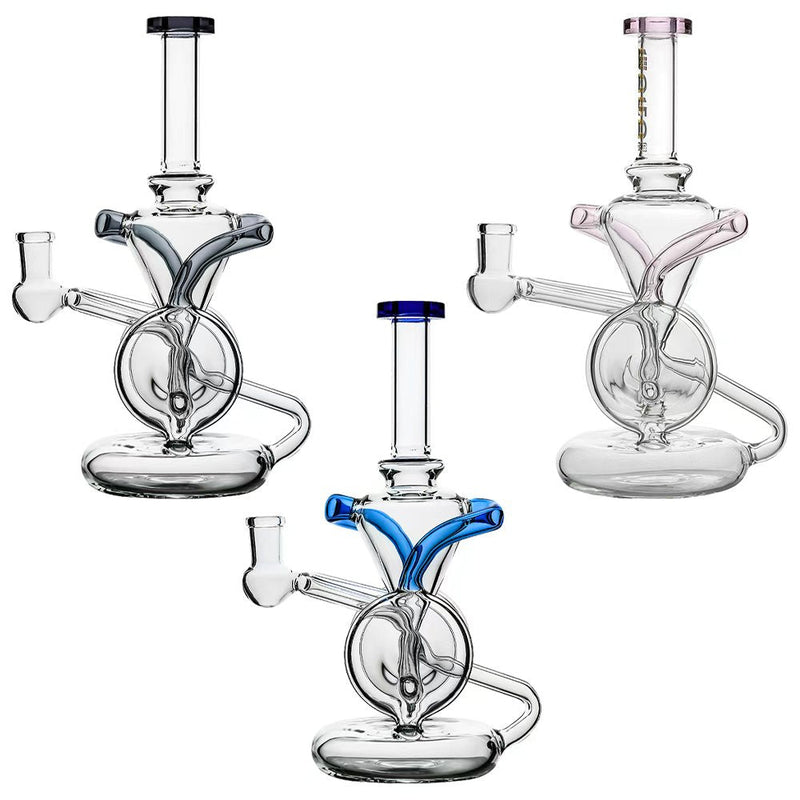 BORO Infinity Loop Torus Recycler Handcrafted Borosilicate Glass Main product view showing precision borosilicate glass craftsmanship