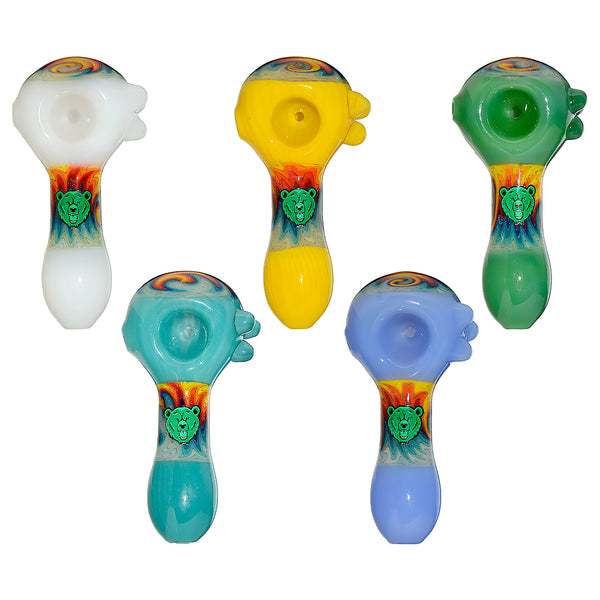 Double Wag Cap Spoon Glass Hand Pipes | US WAREHOUSE