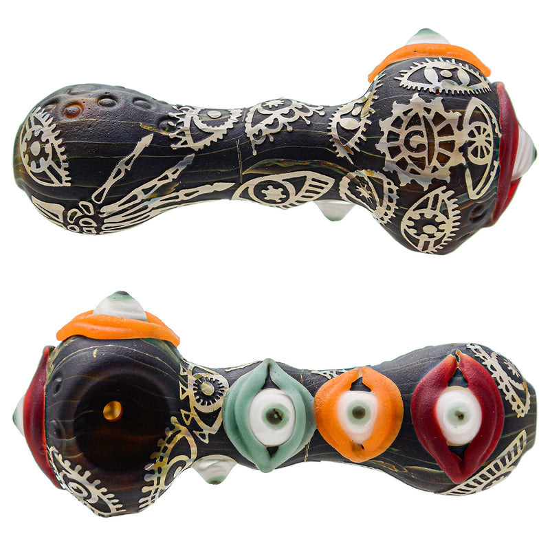 Heady Evil Eyes Pipe Sandblasted Design