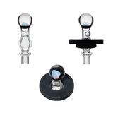 Joystick Cap Encased W/ Opal (Clear) for Dr. Dabber Switch 2 | Calibear, clear glass joystick carb cap with encased opal detail and directional airflow design