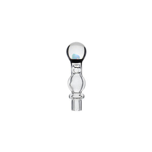 Joystick Cap Encased W/ Opal (Clear) for Dr. Dabber Switch 2 | Calibear, clear glass joystick carb cap with encased opal detail and directional airflow design