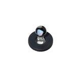 Joystick Cap Encased W/ Opal (Clear) for Dr. Dabber Switch 2 | Calibear, clear glass joystick carb cap with encased opal detail and directional airflow design