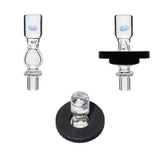 Opal Pillar Joystick Carb Cap (Clear) for Dr. Dabber Switch 2 | Calibear, glass joystick carb cap with pillar-style top, encased opal detail and directional airflow design