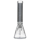 Calibear Deep Sandblasted Glass Beaker Bong | 8" & 14" Artistic Water Pipe Handcrafted Borosilicate Glass Gallery showcase view 9 highlighting functional glass details