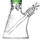Calibear Deep Sandblasted Glass Beaker Bong | 8" & 14" Artistic Water Pipe Handcrafted Borosilicate Glass Gallery showcase view 12 highlighting functional glass details