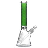 Calibear Deep Sandblasted Glass Beaker Bong | 8" & 14" Artistic Water Pipe Handcrafted Borosilicate Glass Main product view showing precision borosilicate glass craftsmanship