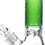 Calibear Deep Sandblasted Glass Beaker Bong | 8" & 14" Artistic Water Pipe Handcrafted Borosilicate Glass Gallery showcase view 7 highlighting functional glass details
