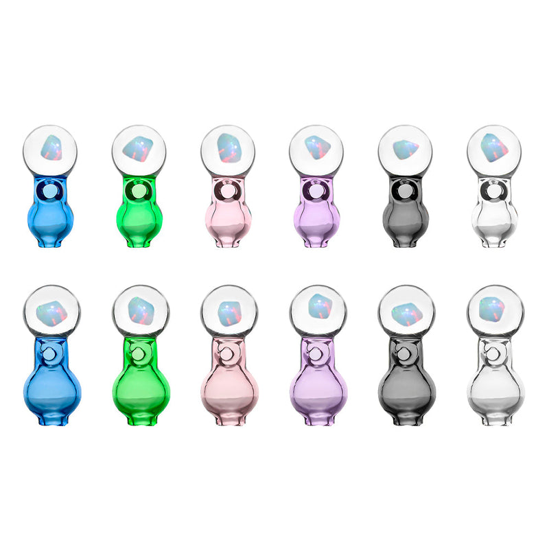 Premium Glass Ball Cap Series for Puffco Proxy & Peak | Calibear, glass ball cap accessory designed for smooth airflow control and compatible concentrate device setups