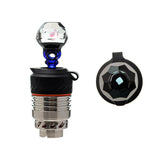 Calibear Facet Opal Joystick Carb Cap For Puffco 3D XL Handcrafted Borosilicate Glass Installed profile view showing exact device fitment