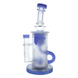 Calibear Sandblasted Klein Recycler Dab Rig with Seed of Life Perc – 8” Glass Rig Handcrafted Borosilicate Glass Gallery showcase view 16 highlighting functional glass details