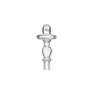 UFO Opal Joystick Carb Cap (Clear) for Dr. Dabber Switch 2 | Calibear, glass joystick carb cap with UFO-style top, opal accent and directional airflow design  