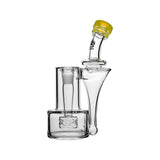 Wave Perc Sidecar Glass Bubbler by Calibear featuring Lemon Candy glass mouthpiece and compact clear glass body