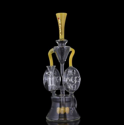 DUAL SWISS DISK GLASS WATER PIPE RECYCLER | DAB RIG | BOROTECH