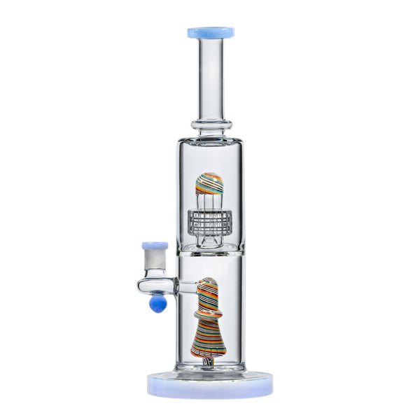 Wigwag Glass Water Pipe Glass Bong with Showerhead Perc | Borotech